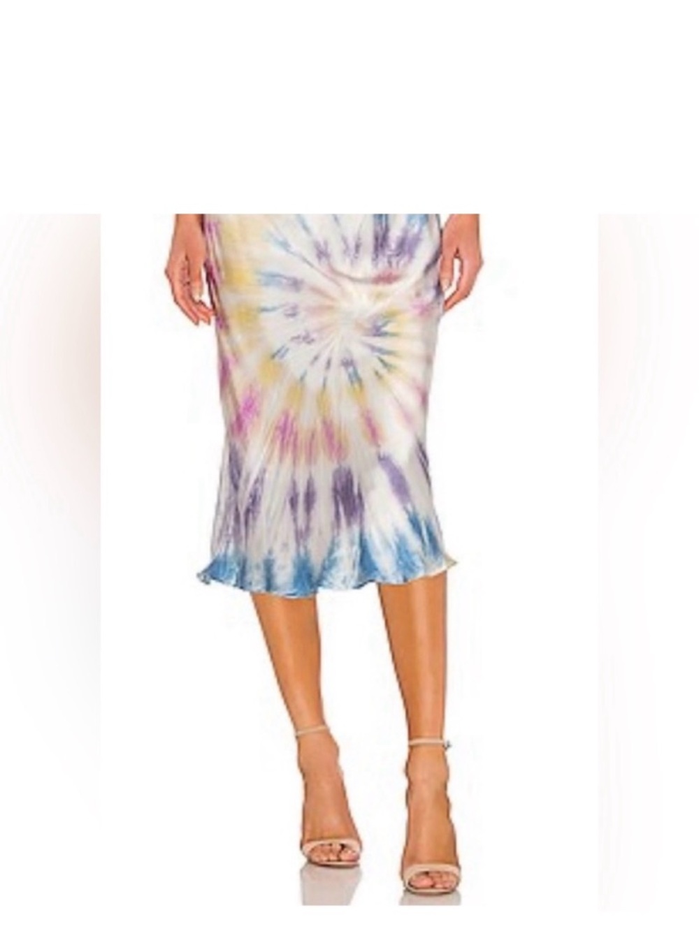 Tie-Dye Midi Slip Skirt - Multicolor